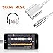 Headphones Adapter for iphone splitter audio and charge 3.5mm Jack Adapter Dongle Earphone Connector for iPhone 8/ X/XS MAX/XR/ 8Plus/ 7/7 Plus 2 in 1 Cables Charge & Aux Audio Support iOS 12 - Silver