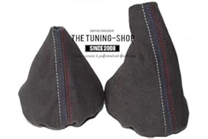 The Tuning-Shop Ltd For Bmw E36 E46 1991-2005 Manual Antracite Alcantara Shift & E Brake Boot With Mpower Stitching