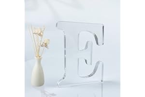 WOODOUNAI 4 Inch Designable Acrylic Letters Unfinished Acrylic Letter for Wall Decor Decorative Standing Letters Slices Sign Board Decoration for Craft Home Party Projects (E)