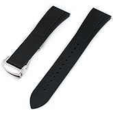 StrapHabit Quick Release Deployant Rubber Watch Strap For Large and Small Wrists - Women and Men - Band FKM Deployment 19mm, 20mm, 21mm, 22mm