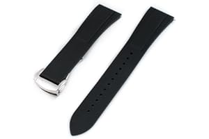 StrapHabit Quick Release Deployant Rubber Watch Strap For Large and Small Wrists - Women and Men - Band FKM Deloyment 19mm, 20mm, 21mm, 22mm