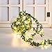 OMIKA Ivy Green Leaf Garland String Lights - Vine Fairy Lights - 16.4ft 50 LED Flexible Copper Battery Powered - Perfect for Indoor, Bedroom, Wedding, Party Decorations(Warm White)