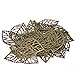 Housweety 100 Bronze Tone Filigree Leaf Charm Pendants 54x32mm