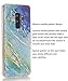 Galaxy S9+ Plus Case,Spevert Marble Pattern Hard Back Soft TPU Raised Edge Ultra-Thin Shock Absorption Hybrid Protective Case Slim Cover Compatible Samsung Galaxy S9+ Plus(2018 Released) - Blue Green