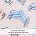 SONGMICS 30-Pack Pants Hangers, 16.7-Inch Long Velvet Hangers with Adjustable Clips, Non-Slip, Space-Saving for Pants, Skirts, Coats, Dresses, Tank Tops, Blue UCRF12IN30