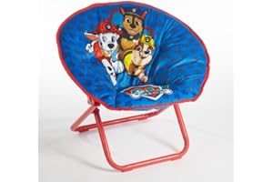 Idea Nuova Paw Patrol 19-Inch Toddler Folding Saucer Chair with Cushion, Portable Padded Chair for Kids Ages 3+, Nickelodeon Character Design for Bedroom, Playroom, or TV Time