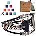 Smatiful Ionic Fancy Bands (Small Mediume Large XL are All Ok) with Stainless Steel Clasp and Gunmetal Parts for Women, Adjustable Replacement Leather Watch Band for Fitbit Ionic, Classic Black