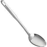IMEEA Large Cooking Spoon SUS304 Stainless Steel Metal Serving Spoon for Mixing, 12.8-Inch