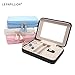 LE PAPILLION Small Jewelry Box for Travel PU Leather Travel Jewelry Case with Mirror | Black Jewelry Box Gift for Women Girls