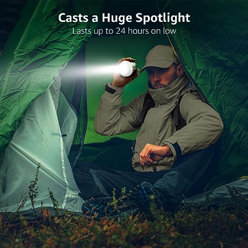LE LED Camping Lantern Rechargeable, 310LM, 5 Light Modes, Power Bank