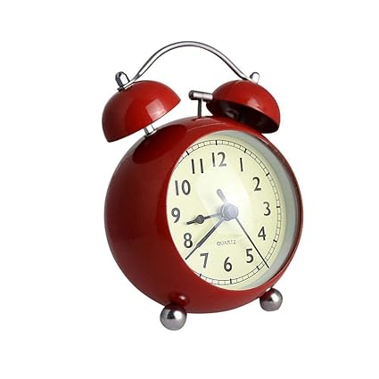 Wecker Bell Wecker Lauter Retro Wecker Klassischer Retro Lautloser nicht tickender Quarz DoubleTwin Bell Wecker Bewegung Nach