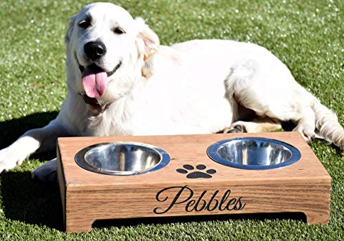 rustic elevated dog bowls