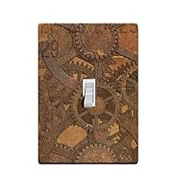 3-D Effect Printed Maxi Metal Steampunk Gears- Light Switch/Outlet Cover D0010 (1-gang toggle)