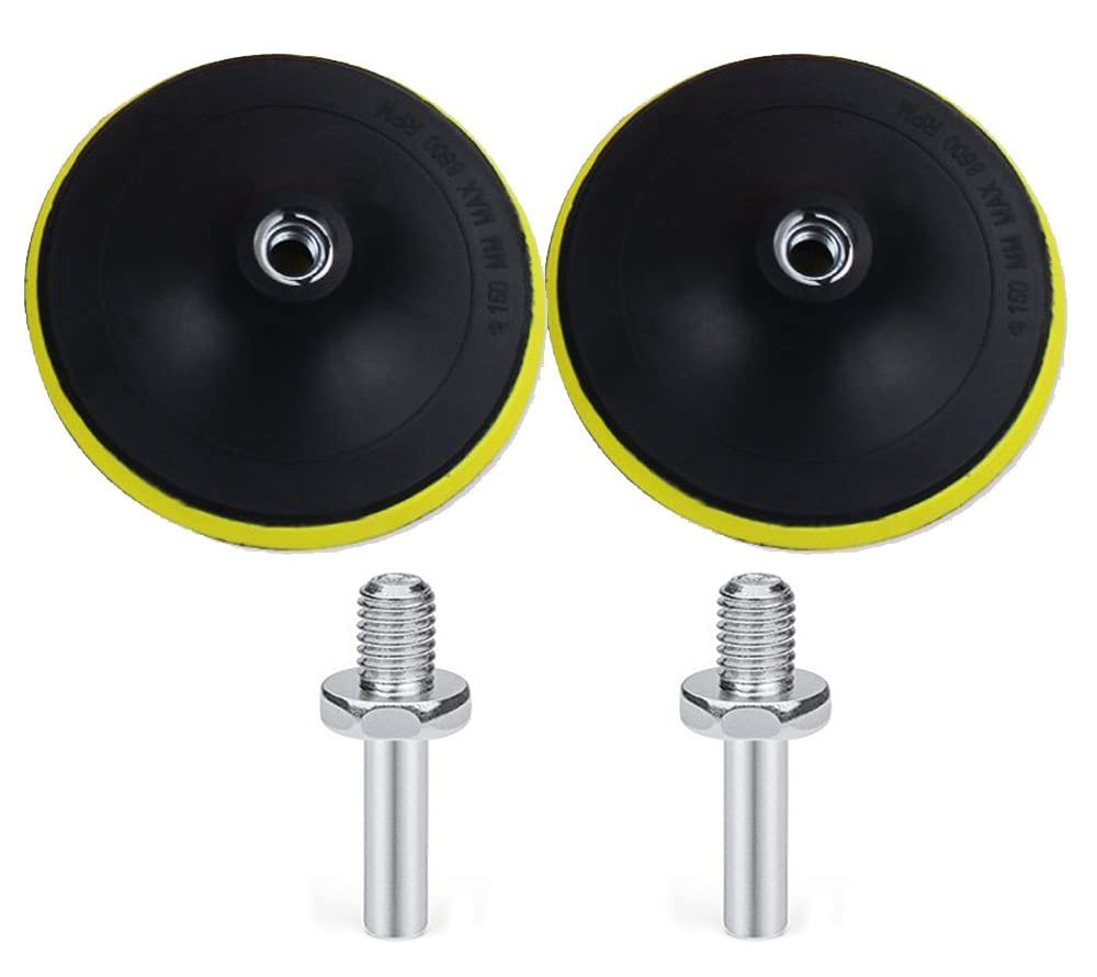 OxoxO 5-Inch/125mm Hook & Loop Backing Pad Orbital Sander Polisher Sanding Pad M14 Drill Adapter (2-Pack)