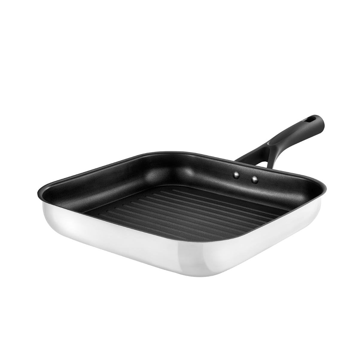 Pyrex Expert Grill 28 cm, Stainless Steel, Black and Grey