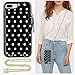 ZVE Case for Apple iPhone 8 Plus and iPhone 7 Plus, 5.5 inch, Wallet Case with Crossbody Chain Credit Card Holder Slot Zipper Purse Case for Apple iPhone 7 Plus and 8 Plus 5.5 inch - Polka Dots
