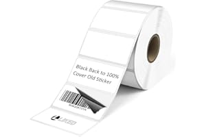 L LIKED 2x1 inch White Opaque Direct Thermal Barcode Labels, 1 Roll of 1300 Adhesive Address Labels Compatible with Munbyn, P