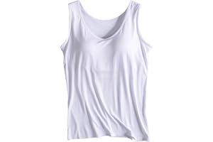 yelldesk Womens Tank Tops with Built in Bra Casual Summer Basic Solid Color Camisole Tops Soft Running Sport Undershirts