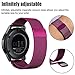 DELELE for Samsung Gear S3 / Galaxy Watch 46mm Band, 22mm Stainless Steel Milanese Loop Metal Replacement Strap with Magnet Lock for Gear S3 Frontier/Classic/Galaxy Watch 46mm Women Men (Fuchsia)