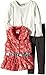 Little Lass Little Girls' 3 Piece Faux Fur Vest Set Sequin Ribbon Rosette