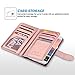 ULAK Galaxy S6 Case, Samsung Galaxy S6 Wallet Case, Wallet Flip Case PU Leather Case Shockproof Soft TPU Inner Bumper Slim Protective Card Slots Wrist Strap Cover- Minimal Stripes/Rose Gold