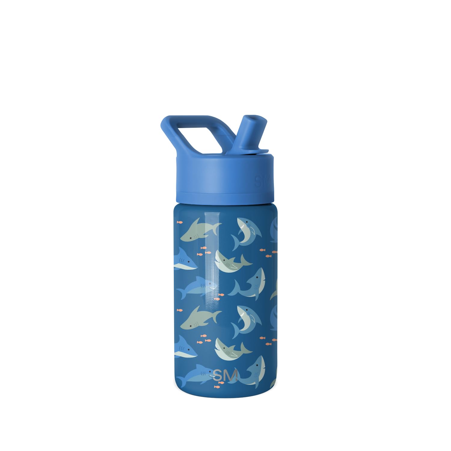 Photo 1 of Simple Modern Kids Summit Water Bottle with Straw Lid | 14oz Stainless Steel Cup Insulated Tumbler for Toddlers, School | Shark Shiver