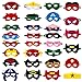 30pcs Superhero Felt Masks for Kids Party Cosplay Superhero Masks with Elastic Rope Party Favors Mask for Birthday Gifts (Multicolor)