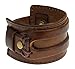 Regetta Jewelry Authentic Wide Leather Casual Mens Brown Cuff Bangle Bracelet