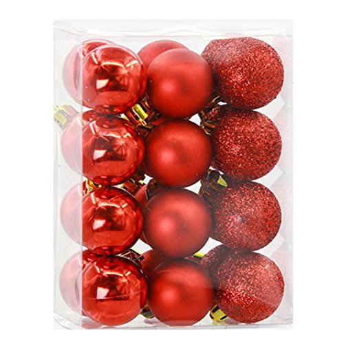Gotd 24pcs 3cm Christmas Balls Baubles Party Xmas Tree Decorations Hanging Ornament Decor, Size:9X6X - //medicalbooks.filipinodoctors.org
