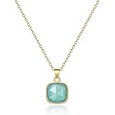 KissYan Healing Crystal Necklace, 14K Gold Plated Natural Stone Pendant Necklace Reiki Quartz Amethyst Citrine Gemstone Spiritual Jewelry Gifts for Women Girls