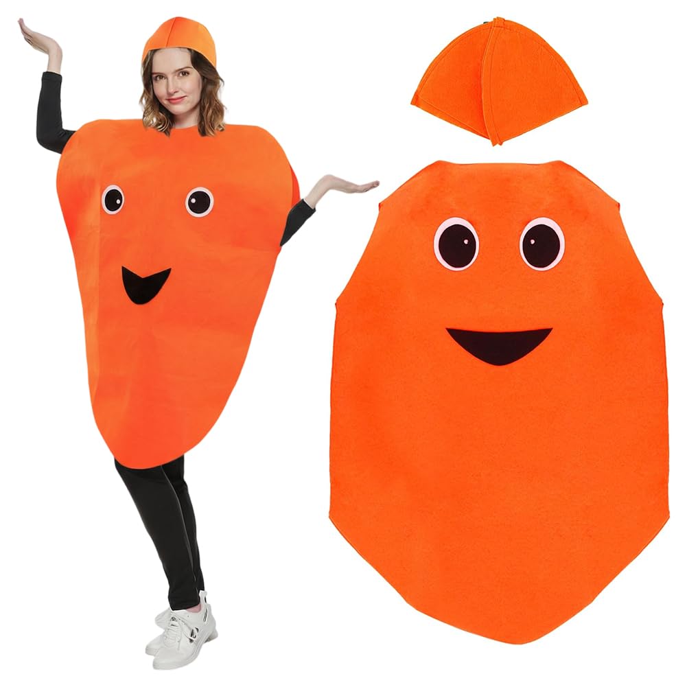 JynxtoyZeal Adult Fruit Costume Outfit, Unisex Adult Fruit Costume Bundle,Fun Fruit Fancy Dress with Leaf Headpiece,Fruit Cosplay Costume for Masquerade