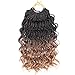 DAIRESS (6 Packs) 14Inch 35strands Wavy Senegalese Twist Crochet Hair Braids Wavy Ends Free Synthetic Hair Extensions Curly Crochet Twist Braiding Hair (#27)
