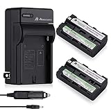 Powerextra 2 Pack Replacement Sony NP-F550 Battery and Charger Compatible with Sony NP-F330, NP-F530, NP-F570 and Sony CCD-RV100, CCD-RV200, SC5, TR917 Camera CN-160, CN-216 LED Video Light