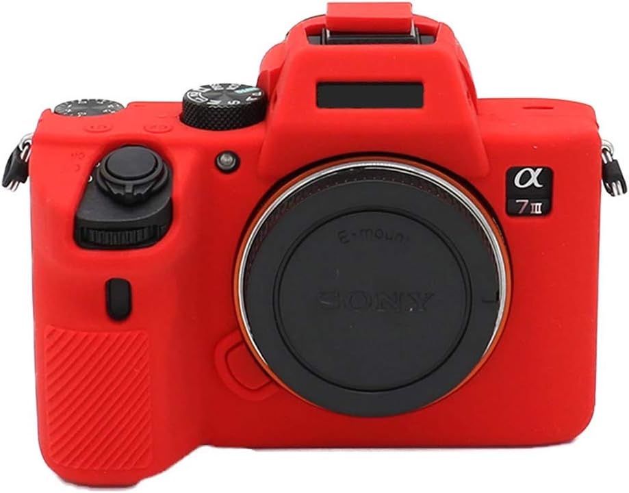 Phoneix Detachable Silicone Rubber Camera Cover for Sony A7 III A7R III ILCE Alpha A7S III A7M3 XJPT-A7III (Red)