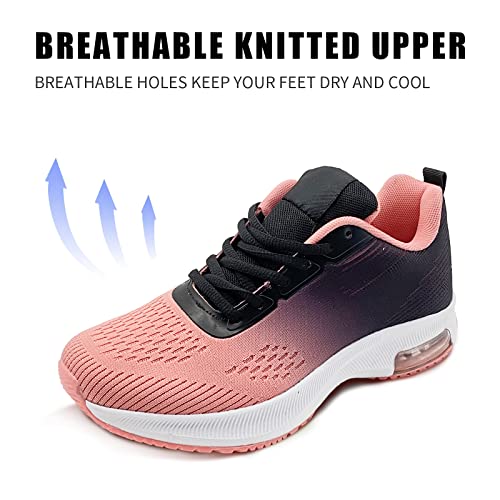 Shoeict Women\'s Air Athletic Running Shoes Breathable Tennis Walking Shoes Sport Gym Jogging Lightweight Fashion Sneakers Pink Size 6