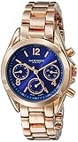 Akribos XXIV Women's AK809RGBU Multifunction Swiss Quartz Movement Watch with Royal Blue Dial and Rose Gold Bracelet