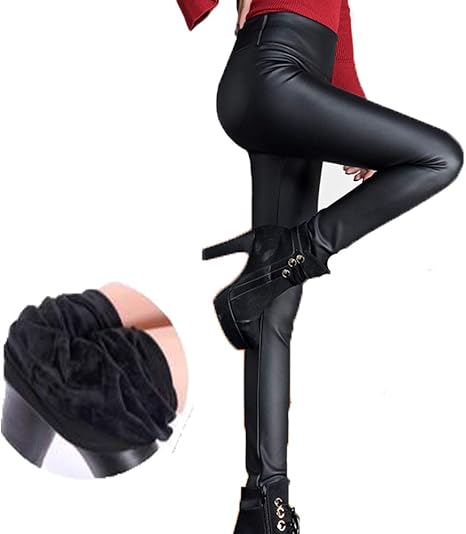 Amazon Co Jp Eleeje レギンス 裏起毛 フェイク レザー マット 加工 ハイウエスト 黒 パンツ スパッツ スキニー パギンス レディース めいめい屋オリジナル マット L ホビー