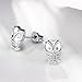 Acxico Women Sterling Silver Plated Cute Owl Screwback Girls Earrings for Gift