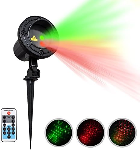 IMAXPLUS Metal Laser Christmas Lights Outdoor Christmas Laser Garden Lights Projector With IR Wireless Remote, Timer, Sixteen Patterns for Christmas, Holiday, Party, Landscape, and Garden Decoration