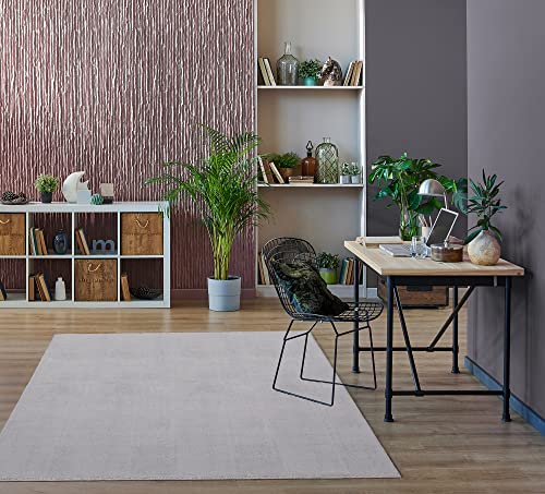 Mia´s Teppiche Taos – kuscheliger Kurzflor Teppich in Felloptik, super Soft & waschbar bis 30°C, mit Anti-Rutsch-Unterseite, Wohnzimmer & Schlafzimmer, Made in