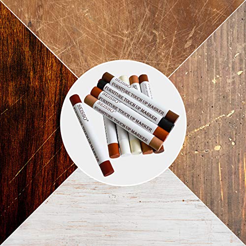 SEISSO Wood Filler Sticks, Furniture Wax Crayons for Scratches, 10 Pcs