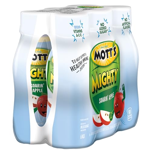 MOTT’S MIGHTY SOARIN’ APPLE JUICE DRINK, 8 FL OZ BOTTLES, 6 PACK