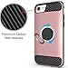 Ownest Compatible with iPhone 7 Case,iPhone 8 Case with Armor Dual Layer 2 in 1 with Extreme Heavy Duty Protection and Finger Ring Holder Kickstand Magnetic Car Mount for iPhone 7,iPhone 8 -Rose Gold