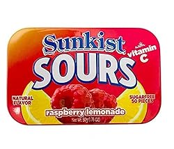 Sunkist Sours, Raspberry Lemonade, Vitamin C, Sugar