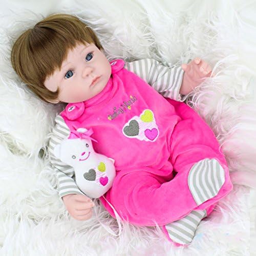 SpencerToys 18" Handmade Lifelike Newborn Realistic Baby Silicone Vinyl Reborn Baby Doll Full Body Birthday Gift