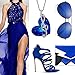 Brilla Gifts for Women Heart Of The Ocean Necklace Fashion Jewelry Waltz of Love for Mother's Day Blue Swarovski Elements Crystal