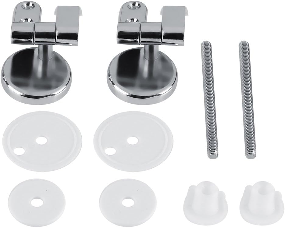 Chrome Toilet Seat Hinges 2Pcs Chrome Finished Bathroom Replacement Hinges with Fittings for Home Hotel Wood Toilet Seats