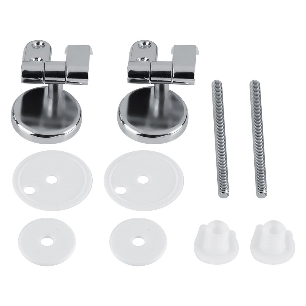 Chrome Toilet Seat Hinges 2Pcs Chrome Finished Bathroom Replacement Hinges with Fittings for Home Hotel Wood Toilet Seats