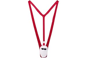 Christmas Men's Thong Underwear - Christmas Style Funny Thong Adjustable Size Red