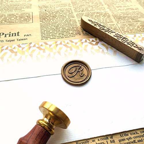 Vooseyhome Initial Letter Alphabet R Wax Seal Stamp with Rosewood Handle - Thumbnail 3
